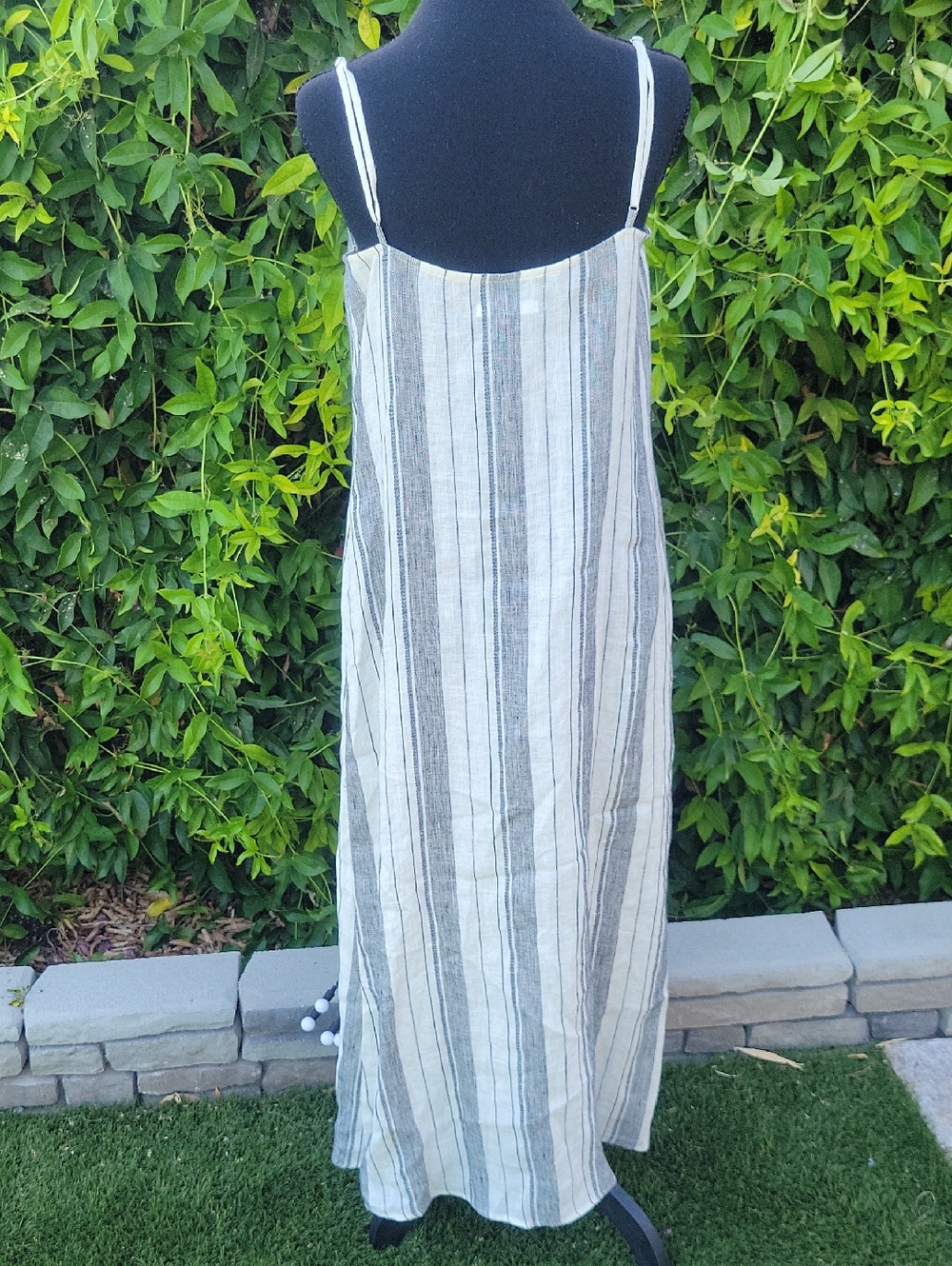 Reformation Pineapple Linen Maxi Dress Vista Stripe M NO SASH/BELT - Picture 7 of 15